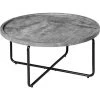 HOMCOM Table Basse Ronde Design Dim. Ø 80 X 41H Cm Piètement Croisé Métal Noir Plateau MDF Effet Béton Ciré - Gris 1 HOMCOM Table Basse Ronde Design Dim. Ø 80 X 41H Cm Piètement Croisé Métal Noir Plateau MDF Effet Béton Ciré - Gris -France HOMCOM Soldes 2022 51254796 1