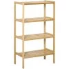 HOMCOM Etagère De Rangement 4 Niveaux Sur Pied - étagères à Lattes - Dim. 62L X 33l X 112H Cm - Bois De Bambou -France HOMCOM Soldes 2022 52476523 1