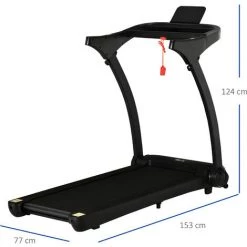 HOMCOM Tapis De Course électrique Pliable 1-14Km/h 550W Grand écran LED Multifonction 12 Programmes Clé Sécurité Acier ABS Noir 9 HOMCOM Tapis De Course électrique Pliable 1-14Km/h 550W Grand écran LED Multifonction 12 Programmes Clé Sécurité Acier ABS Noir -France HOMCOM Soldes 2022 52476685 3