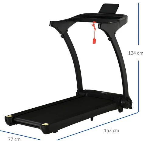 HOMCOM Tapis De Course électrique Pliable 1-14Km/h 550W Grand écran LED Multifonction 12 Programmes Clé Sécurité Acier ABS Noir 5 HOMCOM Tapis De Course électrique Pliable 1-14Km/h 550W Grand écran LED Multifonction 12 Programmes Clé Sécurité Acier ABS Noir – Image 3