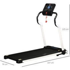 HOMCOM Tapis De Course électrique Pliable 1-12Km/h 400W Grand écran LED Multifonction 12 Programmes Clé Sécurité Acier ABS Noir Blanc 9 HOMCOM Tapis De Course électrique Pliable 1-12Km/h 400W Grand écran LED Multifonction 12 Programmes Clé Sécurité Acier ABS Noir Blanc -France HOMCOM Soldes 2022 52476686 3