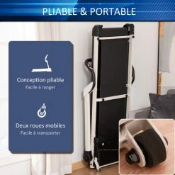HOMCOM Tapis De Course électrique Pliable 1-12Km/h 400W Grand écran LED Multifonction 12 Programmes Clé Sécurité Acier ABS Noir Blanc 10 HOMCOM Tapis De Course électrique Pliable 1-12Km/h 400W Grand écran LED Multifonction 12 Programmes Clé Sécurité Acier ABS Noir Blanc -France HOMCOM Soldes 2022 52476686 4