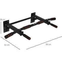HOMCOM Barre De Traction Murale - Barre De Fitness Fixation Murale - 3 Prises Possibles - Charge Max. 120 Kg Acier Noir Rouge - Noir 9 HOMCOM Barre De Traction Murale - Barre De Fitness Fixation Murale - 3 Prises Possibles - Charge Max. 120 Kg Acier Noir Rouge - Noir -France HOMCOM Soldes 2022 52476689 3
