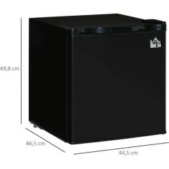 HOMCOM Mini Réfrigérateur 69W Avec Espace Freezer 41,5 + 4,5L Température Clayette Réglable Compartiment Porte Réversible Noir - Noir -France HOMCOM Soldes 2022 53451031 3
