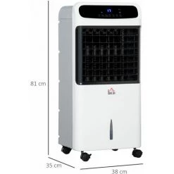 HOMCOM Ventilateur Rafraichisseur Humidificateur Ioniseur 4 En 1 - Roulettes, Télécommande - Silencieux Oscillant 75W - Réservoir 12L Max. - Idéal Pièces 35 M² Max. - Blanc Noir 9 HOMCOM Ventilateur Rafraichisseur Humidificateur Ioniseur 4 En 1 - Roulettes, Télécommande - Silencieux Oscillant 75W - Réservoir 12L Max. - Idéal Pièces 35 M² Max. - Blanc Noir -France HOMCOM Soldes 2022 53451048 3