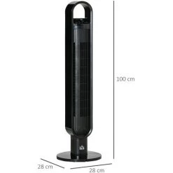 HOMCOM Ventilateur Colonne Tour Oscillant 60 W Ultra Silencieux Télécommande Incluse Minuterie 3 Modes 3 Vitesses Ø 28 X 100 Cm Noir 9 HOMCOM Ventilateur Colonne Tour Oscillant 60 W Ultra Silencieux Télécommande Incluse Minuterie 3 Modes 3 Vitesses Ø 28 X 100 Cm Noir -France HOMCOM Soldes 2022 53451053 3