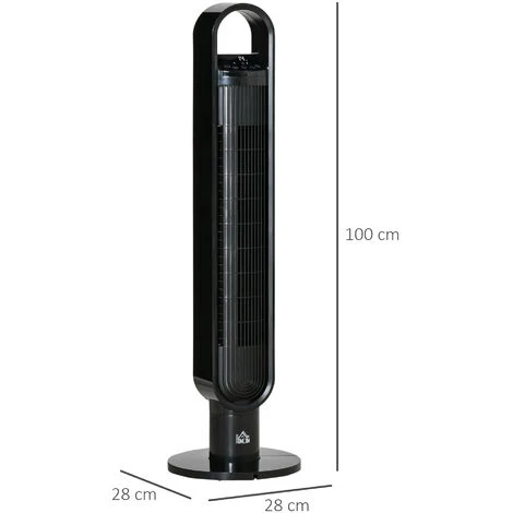 HOMCOM Ventilateur Colonne Tour Oscillant 60 W Ultra Silencieux Télécommande Incluse Minuterie 3 Modes 3 Vitesses Ø 28 X 100 Cm Noir 5 HOMCOM Ventilateur Colonne Tour Oscillant 60 W Ultra Silencieux Télécommande Incluse Minuterie 3 Modes 3 Vitesses Ø 28 X 100 Cm Noir – Image 3