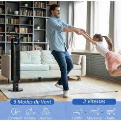 HOMCOM Ventilateur Colonne Tour Oscillant 60 W Ultra Silencieux Télécommande Incluse Minuterie 3 Modes 3 Vitesses Ø 28 X 100 Cm Noir 10 HOMCOM Ventilateur Colonne Tour Oscillant 60 W Ultra Silencieux Télécommande Incluse Minuterie 3 Modes 3 Vitesses Ø 28 X 100 Cm Noir -France HOMCOM Soldes 2022 53451053 4