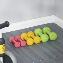 HOMCOM Ensemble D'haltères Courtes Total 6 Kg - Paires De 0,5/1/1,5 Kg Avec Malette - Entraînement Musculaire & Haltérophilie - Acier PU Multicolore -France HOMCOM Soldes 2022 53451216 4