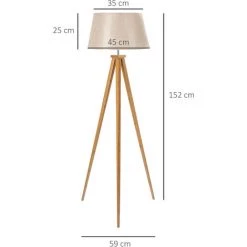 HOMCOM Lampadaire Trépied Design Scandinave Dim. 59L X 59l X 152H Cm 40 W Max. Piètement Bambou Effilé Abat-jour Toile Aspect Lin Beige 9 HOMCOM Lampadaire Trépied Design Scandinave Dim. 59L X 59l X 152H Cm 40 W Max. Piètement Bambou Effilé Abat-jour Toile Aspect Lin Beige -France HOMCOM Soldes 2022 53570034 3