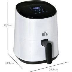 HOMCOM Friteuse Sans Huile à Air Chaud 1300 W 2,5 L Avec Affichage Numérique, 7 Programmes, Température Réglable, Minuterie Et Panier Antiadhésif Blanc Noir 9 HOMCOM Friteuse Sans Huile à Air Chaud 1300 W 2,5 L Avec Affichage Numérique, 7 Programmes, Température Réglable, Minuterie Et Panier Antiadhésif Blanc Noir -France HOMCOM Soldes 2022 53591945 3