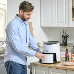 HOMCOM Friteuse Sans Huile à Air Chaud 1300 W 2,5 L Avec Affichage Numérique, 7 Programmes, Température Réglable, Minuterie Et Panier Antiadhésif Blanc Noir 10 HOMCOM Friteuse Sans Huile à Air Chaud 1300 W 2,5 L Avec Affichage Numérique, 7 Programmes, Température Réglable, Minuterie Et Panier Antiadhésif Blanc Noir -France HOMCOM Soldes 2022 53591945 4