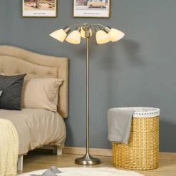 HOMCOM Lampadaire 5 Abat-jours Rotatifs Réglables 40 W Max. Dim. 45L X 45l X 160H Cm - Acier Bronze - Gris 9 HOMCOM Lampadaire 5 Abat-jours Rotatifs Réglables 40 W Max. Dim. 45L X 45l X 160H Cm - Acier Bronze - Gris -France HOMCOM Soldes 2022 53591994 3