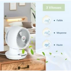 HOMCOM Ventilateur De Bureau 45W - Ventilateur De Table 3 Vitesses Silencieux Avec Timer Et Télécommande - Oscillant, Inclinable - Blanc - Blanc 10 HOMCOM Ventilateur De Bureau 45W - Ventilateur De Table 3 Vitesses Silencieux Avec Timer Et Télécommande - Oscillant, Inclinable - Blanc - Blanc -France HOMCOM Soldes 2022 53829896 4