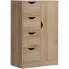 HOMCOM Meuble De Rangement Moderne 1 Porte 4 Tiroirs - Panneaux Particules Aspect Chêne Clair - Beige -France HOMCOM Soldes 2022 53829912 1