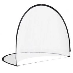 HOMCOM Cage De Foot Portable - But De Football Pliable Pop Up - Sac Rangement, Piquets Inclus - Dim. 247L X 203l X 201,5H Cm - Fibre Verre Oxford Noir - Noir