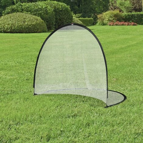 HOMCOM Cage De Foot Portable - But De Football Pliable Pop Up - Sac Rangement, Piquets Inclus - Dim. 247L X 203l X 201,5H Cm - Fibre Verre Oxford Noir - Noir 4 HOMCOM Cage De Foot Portable - But De Football Pliable Pop Up - Sac Rangement, Piquets Inclus - Dim. 247L X 203l X 201,5H Cm - Fibre Verre Oxford Noir - Noir – Image 2