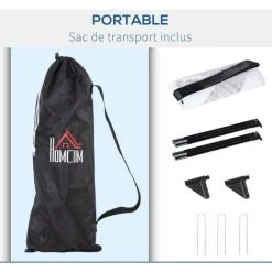 HOMCOM Cage De Foot Portable - But De Football Pliable Pop Up - Sac Rangement, Piquets Inclus - Dim. 247L X 203l X 201,5H Cm - Fibre Verre Oxford Noir - Noir 11 HOMCOM Cage De Foot Portable - But De Football Pliable Pop Up - Sac Rangement, Piquets Inclus - Dim. 247L X 203l X 201,5H Cm - Fibre Verre Oxford Noir - Noir -France HOMCOM Soldes 2022 53829945 5