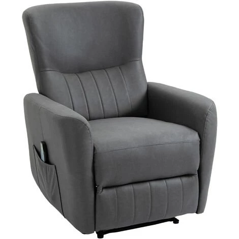 HOMCOM Fauteuil De Relaxation Inclinable 8 Points De Massage Repose-pied Ajustable Microfibre Polyester Gris 3 HOMCOM Fauteuil De Relaxation Inclinable 8 Points De Massage Repose-pied Ajustable Microfibre Polyester Gris