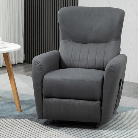 HOMCOM Fauteuil De Relaxation Inclinable 8 Points De Massage Repose-pied Ajustable Microfibre Polyester Gris 6 HOMCOM Fauteuil De Relaxation Inclinable 8 Points De Massage Repose-pied Ajustable Microfibre Polyester Gris – Image 4