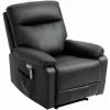 HOMCOM Fauteuil De Relaxation Et Massage électrique Dossier Inclinable Port USB Poches Latérales Revêtement Synthétique Noir - Noir -France HOMCOM Soldes 2022 54127708 1