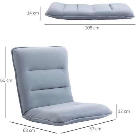 HOMCOM Fauteuil Convertible Fauteuil Paresseux Grand Confort Inclinaison Dossier Multipositions 90°-180° Métal Lin Gris Clair - Gris 5 HOMCOM Fauteuil Convertible Fauteuil Paresseux Grand Confort Inclinaison Dossier Multipositions 90°-180° Métal Lin Gris Clair - Gris – Image 3