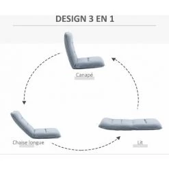 HOMCOM Fauteuil Convertible Fauteuil Paresseux Grand Confort Inclinaison Dossier Multipositions 90°-180° Métal Lin Gris Clair - Gris 10 HOMCOM Fauteuil Convertible Fauteuil Paresseux Grand Confort Inclinaison Dossier Multipositions 90°-180° Métal Lin Gris Clair - Gris -France HOMCOM Soldes 2022 54127802 4