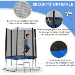 HOMCOM Trampoline Enfant Ø 2,23 × 2,3H M Filet De Sécurité Porte Zipée échelle Couvre-ressorts 6 Poteaux Rembourrés Bleu 11 HOMCOM Trampoline Enfant Ø 2,23 × 2,3H M Filet De Sécurité Porte Zipée échelle Couvre-ressorts 6 Poteaux Rembourrés Bleu -France HOMCOM Soldes 2022 54817264 5