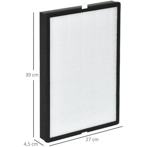 HOMCOM Filtre Pour Purificateur D'air Réf. 823-019 - Filtre 3 En 1 Avec Filtre à Charbon Actif, Filtre HEPA - Blanc Noir - Noir 5 HOMCOM Filtre Pour Purificateur D'air Réf. 823-019 - Filtre 3 En 1 Avec Filtre à Charbon Actif, Filtre HEPA - Blanc Noir - Noir – Image 3
