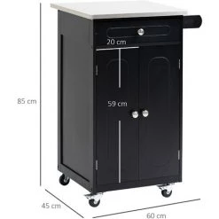 HOMCOM Desserte De Cuisine Multi-rangements 1 Tiroir Placard 2 Portes Avec étagère Porte-torchons MDF Noir Acier Inox. 9 HOMCOM Desserte De Cuisine Multi-rangements 1 Tiroir Placard 2 Portes Avec étagère Porte-torchons MDF Noir Acier Inox. -France HOMCOM Soldes 2022 56841896 3