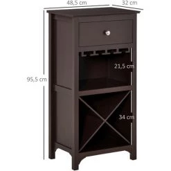 HOMCOM Casier à Vin Design Industriel étagère à Bouteilles 12 Bouteilles Support Verres à Vin Intégré MDF Brun Foncé - Marron 9 HOMCOM Casier à Vin Design Industriel étagère à Bouteilles 12 Bouteilles Support Verres à Vin Intégré MDF Brun Foncé - Marron -France HOMCOM Soldes 2022 56841910 3