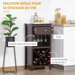 HOMCOM Casier à Vin Design Industriel étagère à Bouteilles 12 Bouteilles Support Verres à Vin Intégré MDF Brun Foncé - Marron 10 HOMCOM Casier à Vin Design Industriel étagère à Bouteilles 12 Bouteilles Support Verres à Vin Intégré MDF Brun Foncé - Marron -France HOMCOM Soldes 2022 56841910 4