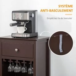 HOMCOM Casier à Vin Design Industriel étagère à Bouteilles 12 Bouteilles Support Verres à Vin Intégré MDF Brun Foncé - Marron 11 HOMCOM Casier à Vin Design Industriel étagère à Bouteilles 12 Bouteilles Support Verres à Vin Intégré MDF Brun Foncé - Marron -France HOMCOM Soldes 2022 56841910 5