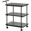 HOMCOM Desserte Chariot De Cuisine à Roulettes 3 Niveaux - Dim. 70L X 40l X 83H Cm - Métal Noir MDF Effet Béton Ciré