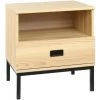 HOMCOM Table De Chevet Table De Nuit Style Industriel Tiroir Niche Poignée Piètement Métal Noir Panneaux Particules Aspect Bois De Chêne Clair - Beige 1 HOMCOM Table De Chevet Table De Nuit Style Industriel Tiroir Niche Poignée Piètement Métal Noir Panneaux Particules Aspect Bois De Chêne Clair - Beige -France HOMCOM Soldes 2022 56841957 1