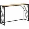 HOMCOM Console Table D'appoint Style Contemporain Plateau Aspect Bois Chêne Clair Châssis Métal Noir - Beige