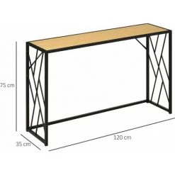 HOMCOM Console Table D'appoint Style Contemporain Plateau Aspect Bois Chêne Clair Châssis Métal Noir - Beige 9 HOMCOM Console Table D'appoint Style Contemporain Plateau Aspect Bois Chêne Clair Châssis Métal Noir - Beige -France HOMCOM Soldes 2022 56842020 3