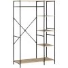HOMCOM Penderie Portant à Vêtements Style Industriel En Métal Avec Tringle Et 4 étagères - Dim. 100L X 46L X 170,5H Cm - Métal Aspect Chêne Clair