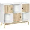 HOMCOM Bibliothèque Meuble De Rangement Design Scandinave 3 Niches 3 Portes Panneaux Particules Blanc Aspect Chêne Clair - Blanc 1 HOMCOM Bibliothèque Meuble De Rangement Design Scandinave 3 Niches 3 Portes Panneaux Particules Blanc Aspect Chêne Clair - Blanc -France HOMCOM Soldes 2022 57600889 1