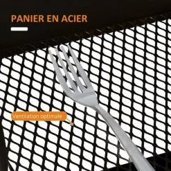 HOMCOM Desserte De Cuisine Chariot De Service Design Industriel 3 étagères Plateau Amovible Aspect Bois Clair Acier Noir - Noir -France HOMCOM Soldes 2022 58388410 5