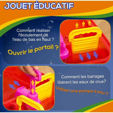 HOMCOM Circuit Aquatique Enfant - Circuit D'eau - Jeu Plein Air Enfant - Jeu D'eau - Total 53 Accessoires Inclus - PP Bleu Rouge - Bleu 6 HOMCOM Circuit Aquatique Enfant - Circuit D'eau - Jeu Plein Air Enfant - Jeu D'eau - Total 53 Accessoires Inclus - PP Bleu Rouge - Bleu – Image 4