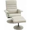 HOMCOM Fauteuil Relax Inclinable Pivotant Contemporain Avec Repose-pieds Grand Confort Revêtement Synthétique Crème - Crème -France HOMCOM Soldes 2022 59418503 1