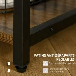 HOMCOM Bureau Informatique Design Industriel Avec Bibliothèque 3 étagères 2 Tiroirs Panneaux Particules Aspect Vieux Bois Métal Noir - Marron 11 HOMCOM Bureau Informatique Design Industriel Avec Bibliothèque 3 étagères 2 Tiroirs Panneaux Particules Aspect Vieux Bois Métal Noir - Marron -France HOMCOM Soldes 2022 59671621 5