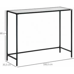 HOMCOM Console Table D'appoint Style Contemporain Plateau Verre Trempé Blanc Mat Châssis Acier Noir - Blanc 9 HOMCOM Console Table D'appoint Style Contemporain Plateau Verre Trempé Blanc Mat Châssis Acier Noir - Blanc -France HOMCOM Soldes 2022 60193610 3