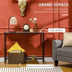 HOMCOM Console Table D'appoint Style Contemporain Plateau Verre Trempé Blanc Mat Châssis Acier Noir - Blanc 10 HOMCOM Console Table D'appoint Style Contemporain Plateau Verre Trempé Blanc Mat Châssis Acier Noir - Blanc -France HOMCOM Soldes 2022 60193610 4