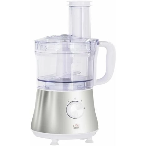 HOMCOM Robot Multifonctions 500 W - Robot De Cuisine Polyvalent - Robot Culinaire 1 L - Hachoir, Mixeur, Trancheur, Râpe - 2 Vitesses, Fonction Pulse - Acier Inox. ABS Blanc - Blanc 3 HOMCOM Robot Multifonctions 500 W - Robot De Cuisine Polyvalent - Robot Culinaire 1 L - Hachoir, Mixeur, Trancheur, Râpe - 2 Vitesses, Fonction Pulse - Acier Inox. ABS Blanc - Blanc