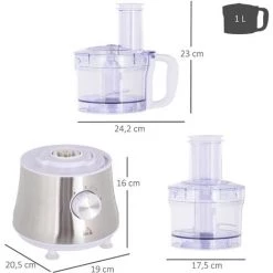 HOMCOM Robot Multifonctions 500 W - Robot De Cuisine Polyvalent - Robot Culinaire 1 L - Hachoir, Mixeur, Trancheur, Râpe - 2 Vitesses, Fonction Pulse - Acier Inox. ABS Blanc - Blanc 9 HOMCOM Robot Multifonctions 500 W - Robot De Cuisine Polyvalent - Robot Culinaire 1 L - Hachoir, Mixeur, Trancheur, Râpe - 2 Vitesses, Fonction Pulse - Acier Inox. ABS Blanc - Blanc -France HOMCOM Soldes 2022 60940566 3