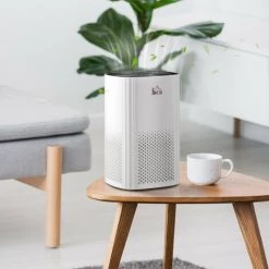 HOMCOM Purificateur D'air 25 W 4 Vitesses Mode Silencieux - Filtre HEPA, Charbon Actif - Jusqu'à 24 M² - Débit D'air Pur 225 M³/h - Timer - ABS Blanc Noir - Blanc -France HOMCOM Soldes 2022 60940567 4