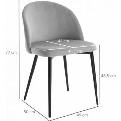 HOMCOM Chaises De Visiteur Design Scandinave - Lot De 4 Chaises - Velours Gris Bleu Canard Moutarde - Multicolore 9 HOMCOM Chaises De Visiteur Design Scandinave - Lot De 4 Chaises - Velours Gris Bleu Canard Moutarde - Multicolore -France HOMCOM Soldes 2022 60940568 3