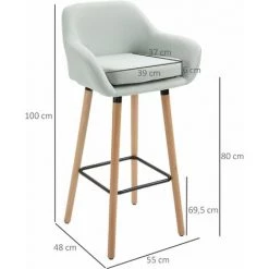 HOMCOM Tabourets De Bar Design Scandinave - Lot De 2 Tabourets De Bar Grand Confort Avec Repose-pieds Et Accoudoirs - Bois De Hêtre Lin Bleu Grisé - Bleu 9 HOMCOM Tabourets De Bar Design Scandinave - Lot De 2 Tabourets De Bar Grand Confort Avec Repose-pieds Et Accoudoirs - Bois De Hêtre Lin Bleu Grisé - Bleu -France HOMCOM Soldes 2022 60940571 3